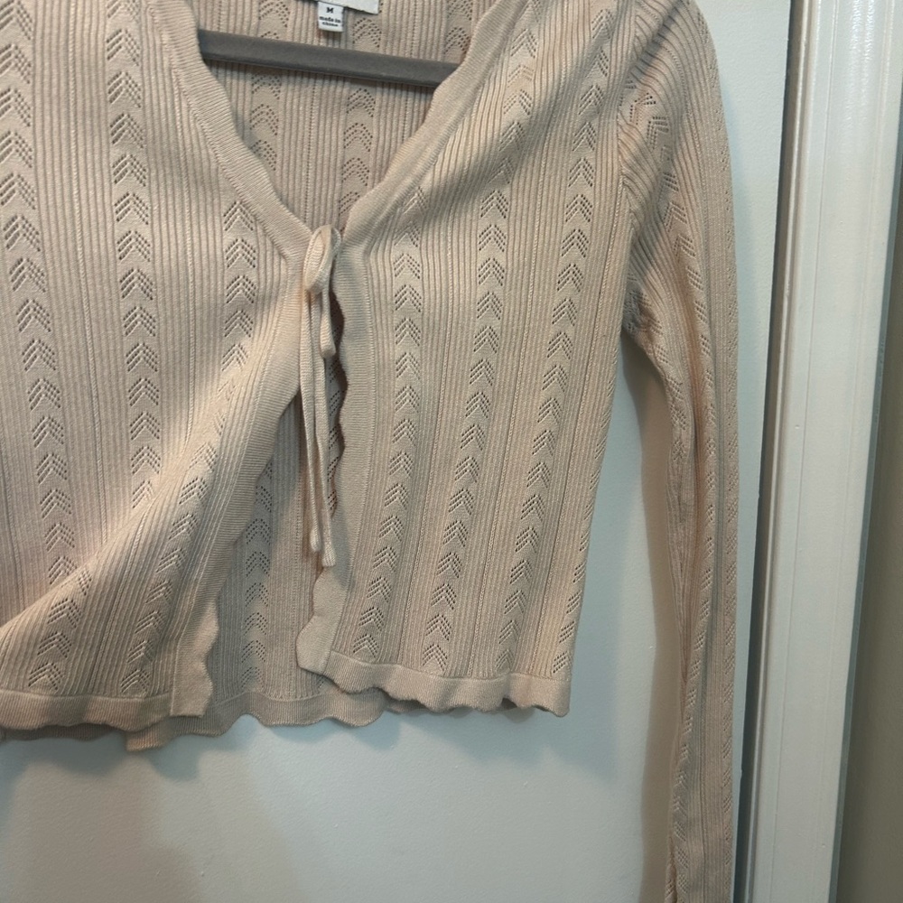 Pink Rose Light Beige Knit Crop Top - Picture 3 of 5